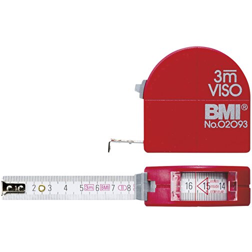 Sichtfenster Taschenbandmaß VISO 3 M , rot, Polyamid, 6,50cm x 2,50cm x 6,50cm (Länge x Höhe x Breite), Bild 1