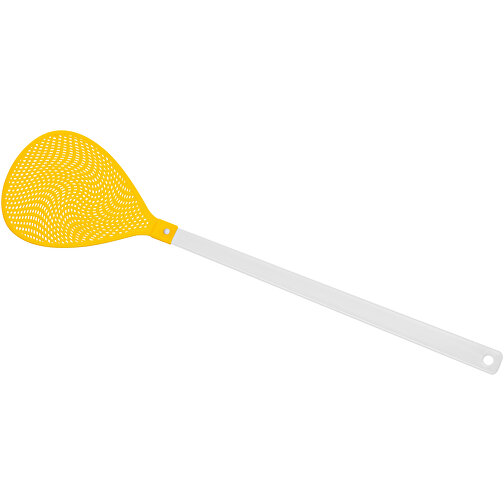 Fliegenklatsche 'Oval' , weiß, gelb, PE+PS, 43,30cm x 0,50cm x 10,20cm (Länge x Höhe x Breite), Bild 1