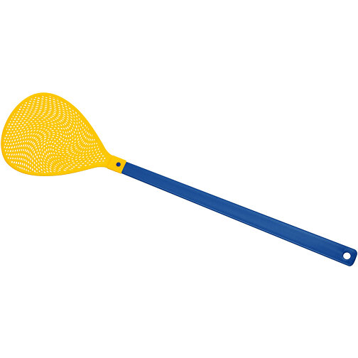 Fliegenklatsche 'Oval' , blau, gelb, PE+PS, 43,30cm x 0,50cm x 10,20cm (Länge x Höhe x Breite), Bild 1