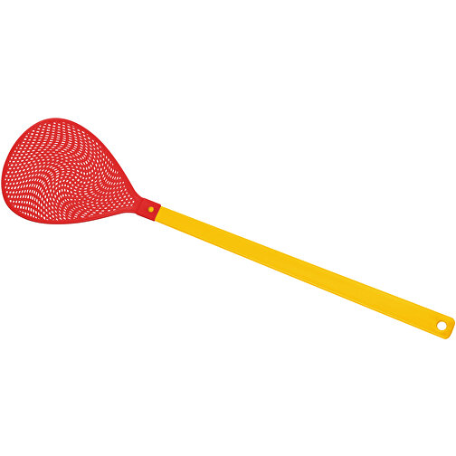 Fliegenklatsche 'Oval' , gelb, rot, PE+PS, 43,30cm x 0,50cm x 10,20cm (Länge x Höhe x Breite), Bild 1