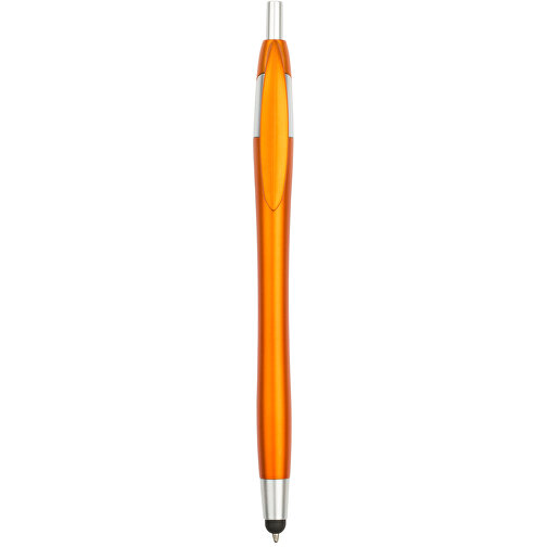 Kugelschreiber Touchpen Wave , Promo Effects, orange, Kunststoff, 14,60cm (Länge), Bild 1