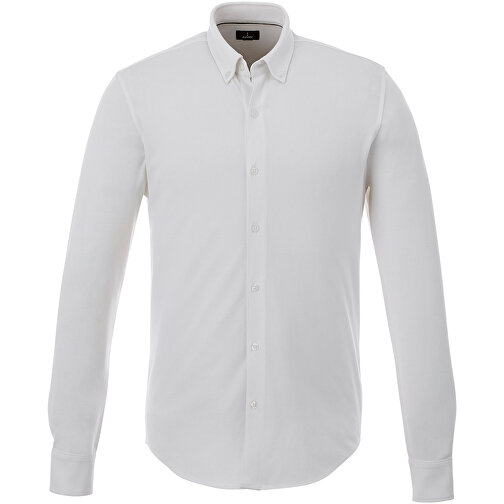 Bigelow Langarm Hemd , weiß, Double Pique Strick 95% Baumwolle, 5% Elastan, 200 g/m2, XL, , Bild 5