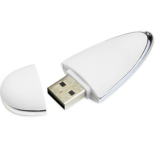 USB-Stick Drop 2GB , Promo Effects MB , weiss MB , 2 GB , Kunststoff MB , 3 - 10 MB/s MB , 6,00cm x 1,20cm x 2,50cm (Länge x Höhe x Breite), Bild 1