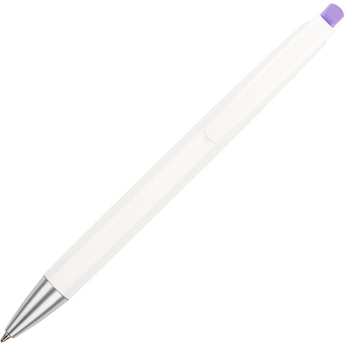Kugelschreiber Roxi Weiß , Promo Effects, weiß / lila, Kunststoff, 14,10cm (Länge), Bild 5