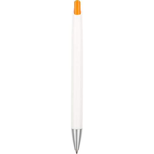 Kugelschreiber Roxi Weiss , Promo Effects, weiss / orange, Kunststoff, 14,10cm (Länge), Bild 3