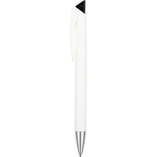 Kugelschreiber Roxi Weiß , Promo Effects, weiß / schwarz, Kunststoff, 14,10cm (Länge), Bild 2