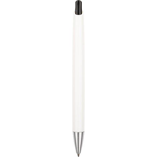 Kugelschreiber Roxi Weiß , Promo Effects, weiß / schwarz, Kunststoff, 14,10cm (Länge), Bild 3