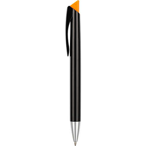 Kugelschreiber Roxi Schwarz , Promo Effects, schwarz / orange, Kunststoff, 14,10cm (Länge), Bild 2