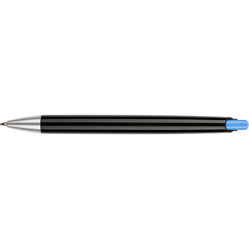 Kugelschreiber Roxi Schwarz , Promo Effects, schwarz / hellblau, Kunststoff, 14,10cm (Länge), Bild 8