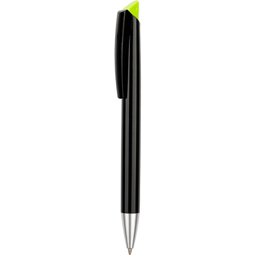 Kugelschreiber Roxi Schwarz , Promo Effects, schwarz / grün, Kunststoff, 14,10cm (Länge), Bild 1