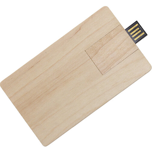 USB-Stick Karte Ahorn 4GB , Promo Effects MB , ahorn MB , 4 GB , Holz MB , 3 - 10 MB/s MB , 9,00cm x 0,60cm x 5,30cm (Länge x Höhe x Breite), Bild 1