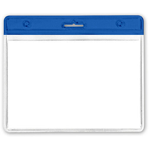 Namensschild Aus Transparenter Weichfolie , transparent / blau, Kunststoff, 9,00cm (Länge), Bild 1