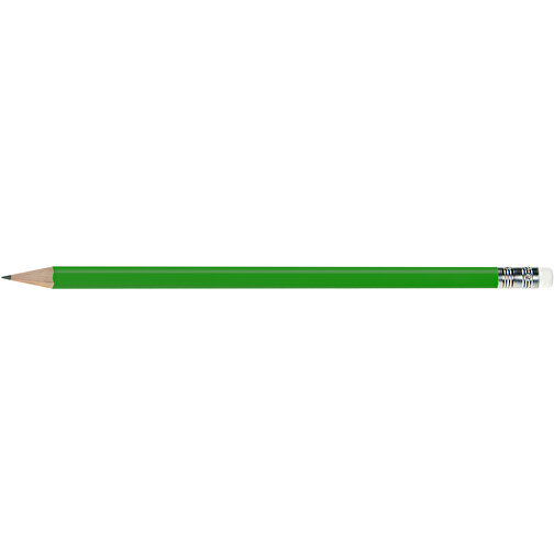 Bleistift Rund, Lackiert, Mit Radierer , grün/weiss, Holz, 18,50cm x 0,70cm x 0,70cm (Länge x Höhe x Breite), Bild 3