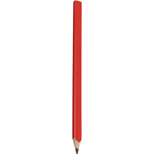 Zimmermannsbleistift, 24 Cm, Eckig-oval , rot, Holz, 24,00cm x 0,70cm x 1,20cm (Länge x Höhe x Breite), Bild 1
