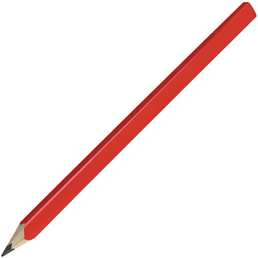 Zimmermannsbleistift, 24 Cm, Eckig-oval , rot, Holz, 24,00cm x 0,70cm x 1,20cm (Länge x Höhe x Breite), Bild 2