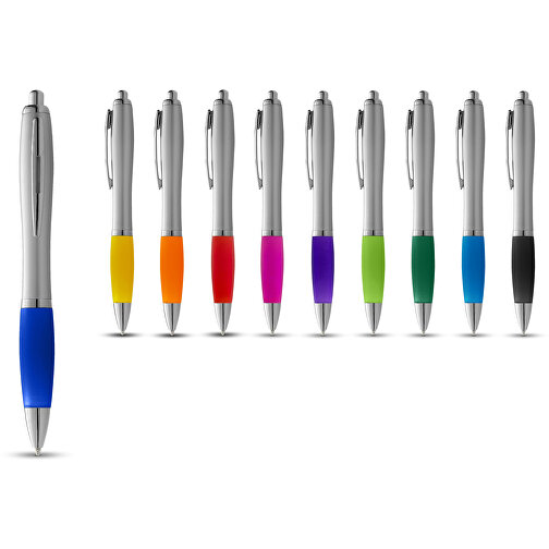 Nash kulepenn med sølvfarget kropp og farget gummigrep, Bilde 5