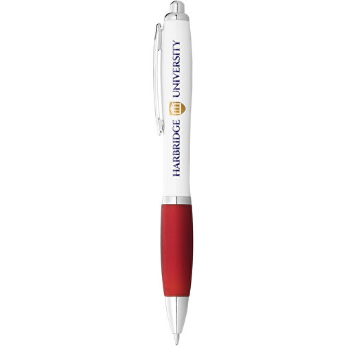 Nash kulepenn med hvit pennekropp og farget gummigrep, Bilde 6