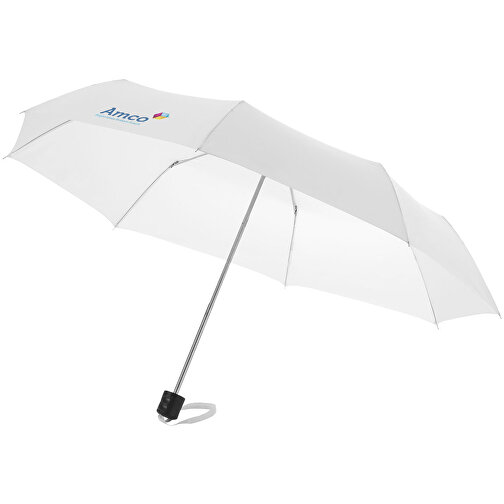 Ida 21,5' Kompaktregenschirm , weiß, Polyester, 24,00cm (Höhe), Bild 3