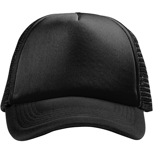 Trucker Kappe Mit 5 Segmenten , schwarz / schwarz, Jersey foam 100% Polyester, 100 g/m2, Contrast fabric, Mesh    100% Polyester, , Bild 4