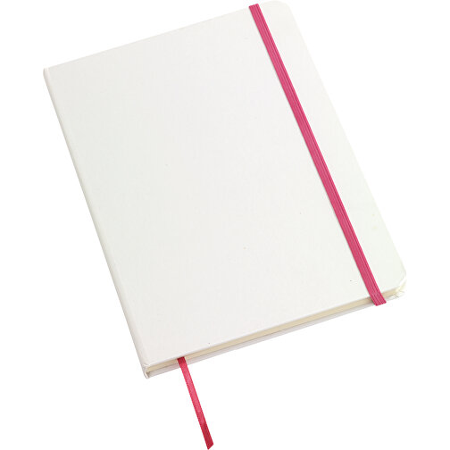 Notizbuch AUTHOR Im DIN-A5-Format , pink, weiss, Papier, 20,70cm x 1,20cm x 14,20cm (Länge x Höhe x Breite), Bild 1