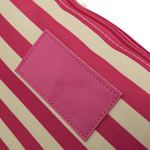 Kulturbeutel STRIPY , beige, pink, 300D Polyester, 28,00cm x 18,00cm x 9,50cm (Länge x Höhe x Breite), Bild 5