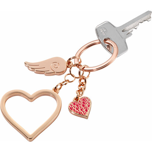 TROIKA Schlüsselanhänger LOVE IS IN THE AIR , Troika, rose-gold, Emaille, Metallguss, 11,00cm x 3,50cm x 9,50cm (Länge x Höhe x Breite), Bild 2