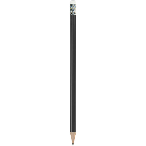 Bleistift Rund, Lackiert, Mit Radierer , schwarz/weiß, Holz, 18,50cm x 0,70cm x 0,70cm (Länge x Höhe x Breite), Bild 1