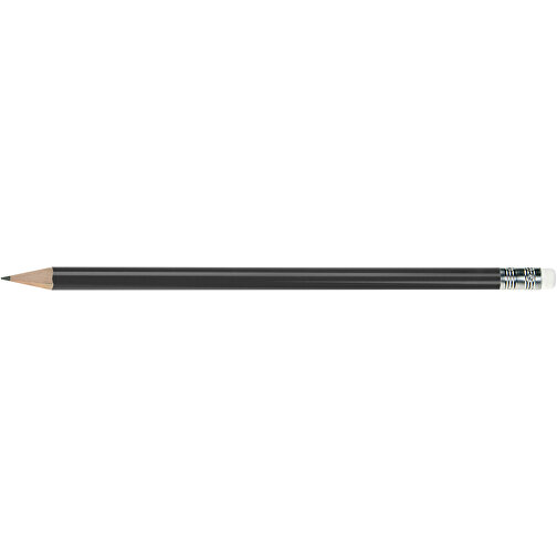 Bleistift Rund, Lackiert, Mit Radierer , schwarz/weiß, Holz, 18,50cm x 0,70cm x 0,70cm (Länge x Höhe x Breite), Bild 3