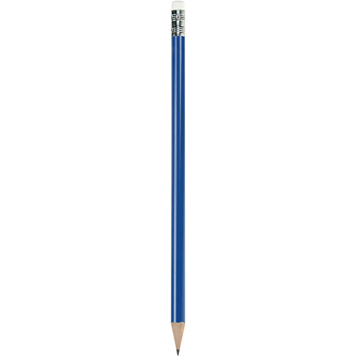 Bleistift Rund, Lackiert, Mit Radierer , blau/weiß, Holz, 18,50cm x 0,70cm x 0,70cm (Länge x Höhe x Breite), Bild 1
