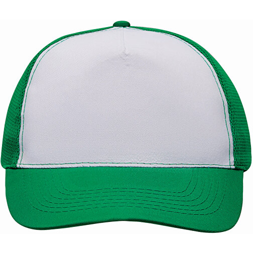 5-Panel-Baseball-Cap BREEZY , dunkelgrün, weiss, 100% Polyester, 130 g/m², 1,00cm (Länge), Bild 3