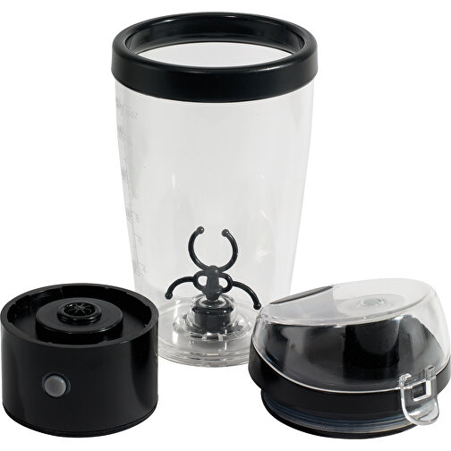 Shaker elettrico CURL (nero, trasparente, plastica / poliacrillico /  silicone, 375g) come regali-aziendali su