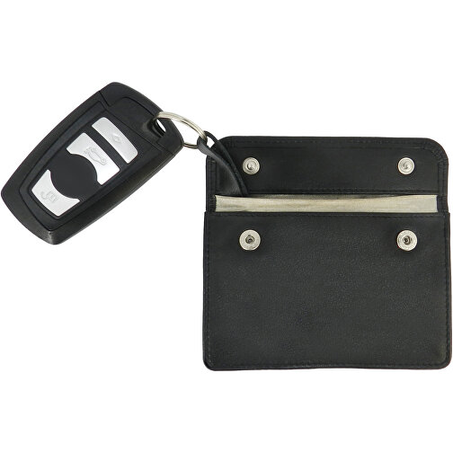 Schlüsseletui Mit RFID Folie , schwarz, Rindnappaleder, 11,00cm x 7,50cm (Länge x Breite), Bild 1