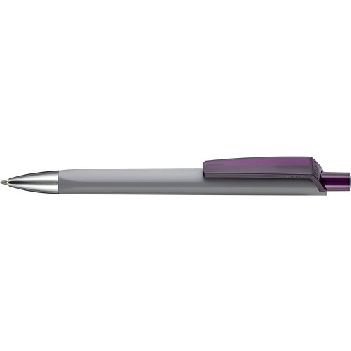 Kugelschreiber TRI-STAR SOFT ST , Ritter-Pen, stein-grau/pflaume-lila TR/FR, ABS-Kunststoff, 14,00cm (Länge), Bild 3