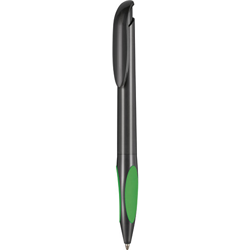 Kugelschreiber ATMOS , Ritter-Pen, dunkel grau/apfel-grün, ABS-PP-Kunststoff, 14,50cm (Länge), Bild 1
