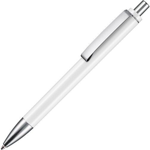 Kugelschreiber EXOS M , Ritter-Pen, weiß, ABS u. Metall, 14,10cm (Länge), Bild 2