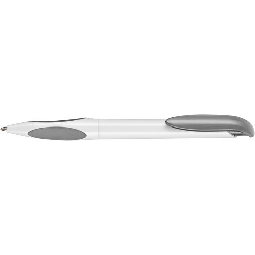 Kugelschreiber ATMOS , Ritter-Pen, weiß/stein-grau, ABS-PP-Kunststoff, 14,50cm (Länge), Bild 3