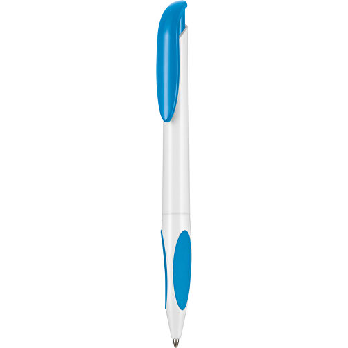 Kugelschreiber ATMOS , Ritter-Pen, weiß/himmel-blau, ABS-PP-Kunststoff, 14,50cm (Länge), Bild 1
