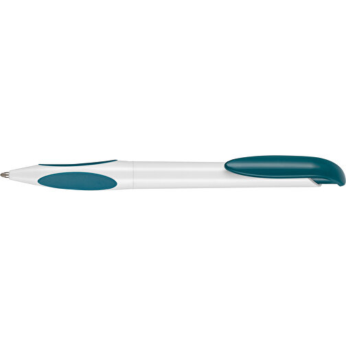 Kugelschreiber ATMOS , Ritter-Pen, weiß/petrol-türkis, ABS-PP-Kunststoff, 14,50cm (Länge), Bild 3