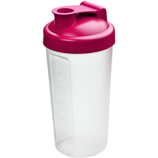 Shaker 'Protein', 0,6 L , berry/transparent, Kunststoff, 20,00cm (Höhe), Bild 1