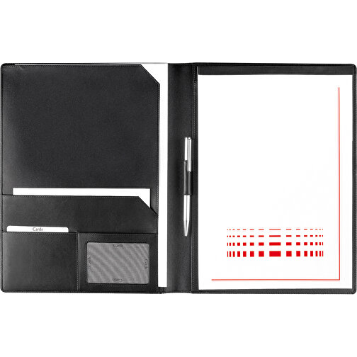 Schreibmappe A4 , schwarz, Rindleder, 31,00cm x 2,00cm x 24,00cm (Länge x Höhe x Breite), Bild 1
