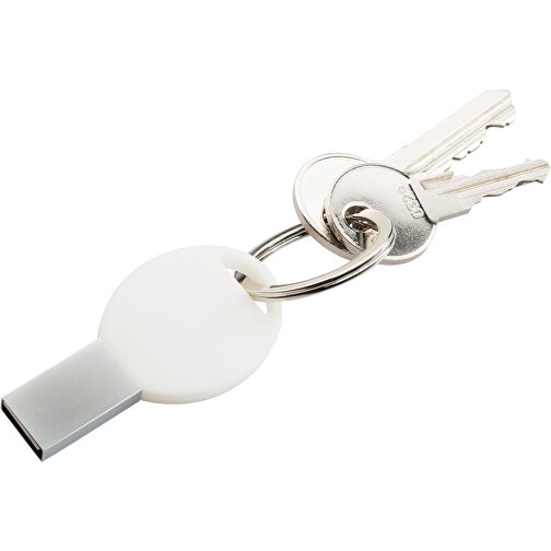 USB-Stick Silicon III 8GB , Promo Effects MB , weiß MB , 8 GB , Metall, Silikon MB , 3 - 10 MB/s MB , 5,23cm x 0,45cm x 2,66cm (Länge x Höhe x Breite), Bild 2