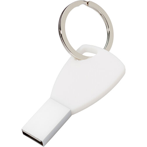 USB-Stick Silicon II 2GB , Promo Effects MB , weiß MB , 2 GB , Metall, Silikon MB , 3 - 10 MB/s MB , 5,72cm x 0,45cm x 2,60cm (Länge x Höhe x Breite), Bild 1