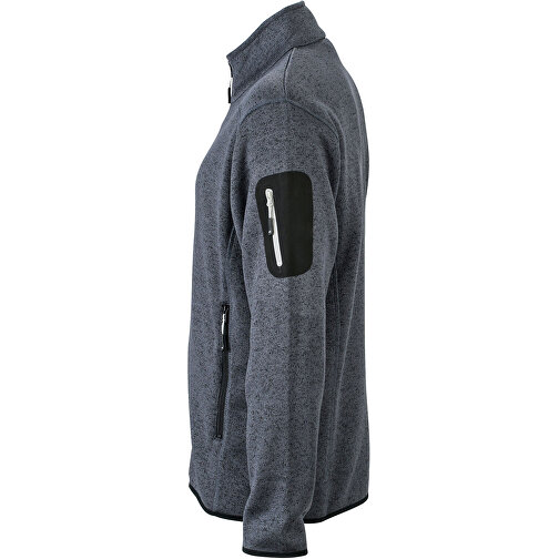 Men’s Knitted Fleece Jacket , James Nicholson, dunkelgrau-melange / silber, XL, , Bild 2