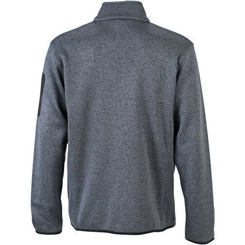 Men’s Knitted Fleece Jacket , James Nicholson, dunkelgrau-melange / silber, M, , Bild 4