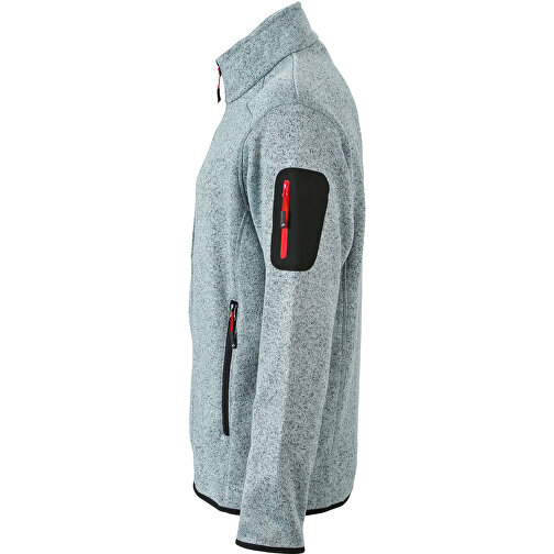Men’s Knitted Fleece Jacket , James Nicholson, hellgrau-melange / silber, XL, , Bild 2