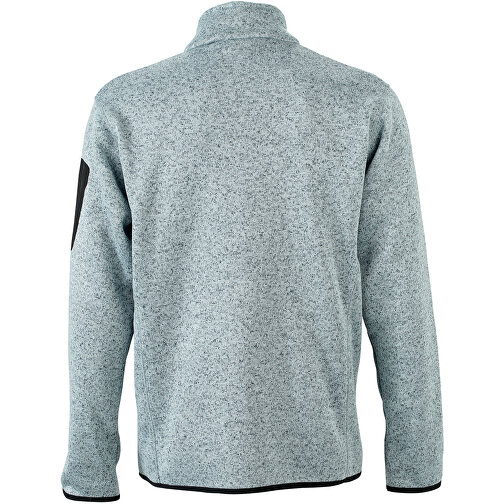 Men’s Knitted Fleece Jacket , James Nicholson, hellgrau-melange / silber, XL, , Bild 4