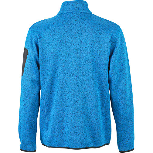 Men’s Knitted Fleece Jacket , James Nicholson, royal-melange / rot, M, , Bild 4