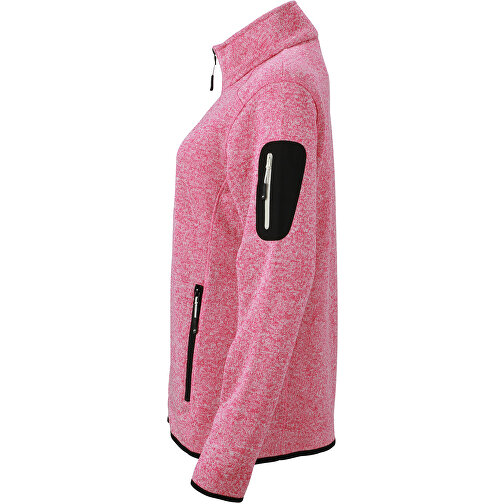 Ladies’ Knitted Fleece Jacket , James Nicholson, pink-melange / offweiss, XXL, , Bild 2