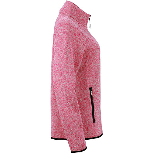 Ladies’ Knitted Fleece Jacket , James Nicholson, pink-melange / offweiß, XL, , Bild 3