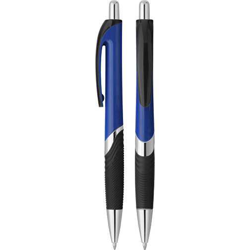 Druckkugelschreiber 'Lambda' , blau, schwarz, ABS, 14,10cm (Länge), Bild 1
